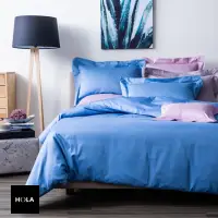 在飛比找momo購物網優惠-【HOLA】托斯卡素色純棉床包單人蔚藍(單人)