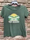 Topo Designs Peaks Valleys Graphic T Shirt Green Sm Juniors Women’s Cotton NWT