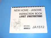 New Home/Janome Model JA 1512 Sewing Machine Instruction Manual - Printed