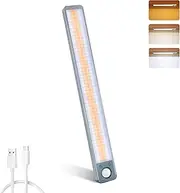 Under Cabinet Light, 14Inch Wireless Closet Light, 3000mAh Rechargeable LED Motion Sensor Light Indoor with 3 Light Colors, Dimmable Under Counter Light for Kitchen Wardrobe Cupboard