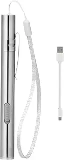 EZONEDEAL USB Pen Light LED Torch for Nurses,Stainless Steel Medical Pocket Flashlight Rechargeable Mini Torch Handy Penlight with Clip