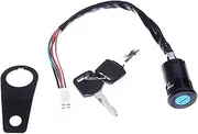 Ignition Switch 1 Set DIY Universal Motorcycle Start The Ignition Switch Lock Key with Bracket for Most 50cc 70cc 90cc 110cc 150cc Motorcycle Ignition Switch Lock