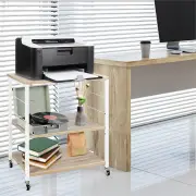 Costway3-Layer Stand Cart with Hooks for Office/Living Room
