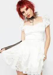 [Current Mood] Ivory Bad Meets Evil Satin Mini Dress