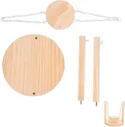HOMOBABE Climbing Hamster Swing Wooden Hammock for Small Animals Pet Toy Decorative Molar Toy
