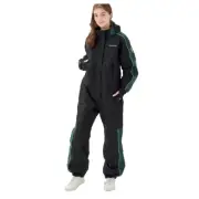 MOUS ONE Women Waterproof Insulated Ski Jumpsuit Snowsuit XL/Black/Green