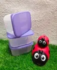 Tupperware Freezer Mates Containers Set of 2 Deep Rectangles 3 Cups Purple NEW