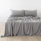 Bambury Size Double BedT Organica Sheet Set Grey Home Bedding Organic Cotton