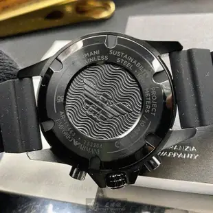 【EMPORIO ARMANI】ARMANI阿曼尼男錶型號AR00013(墨綠色錶面墨綠色錶殼深黑色矽膠錶帶款)