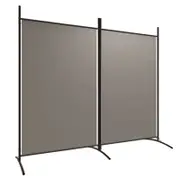 vidaXL 2-Panel Room Divider Anthracite Fabric Privacy Screen Separator Folding