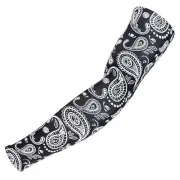 Arm Sleeves for Men,Cooling UV 50 Sun Protection,4-Way Black Paisley