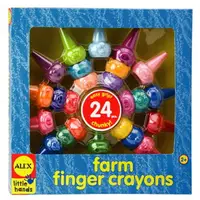 在飛比找樂天市場購物網優惠-美國ALEX 歡樂農場手指蠟筆24色