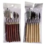 Oil Painting Spatula Wooden Handle Knife Color Mixing Scraper Easy Use