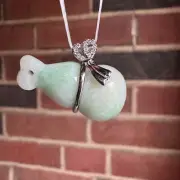 Certified Grade A Burma Jadeite Gourd Pendant Green Large