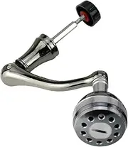 harayaa Fishing Reel Handle Grip, Crank Handle Knob Replacement Spare Parts Metal for Both Hands Power Reel Handle Rocker Arm Grip, Silver L