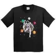 Boys Volleyball Shirt - Volleyball Astronaut Outer Space Spaceman Kids T-Shirt