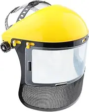 Etyldya Face Shield for Trimming And Mowing Tasks with Lawn Mower Mask for Forestry, Yellow