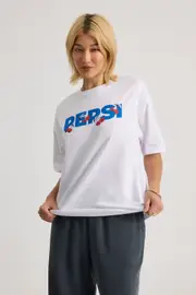 [Factorie] Factorie - Lcn Pepsi Oversized Graphic Tee - Lcn pep white/pepsi cherry XL LCN PEP WHITE/PEPSI CHERRY