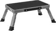One Step Stool, Height-Adjustable Lightweight Portable Folding Small Metal Step