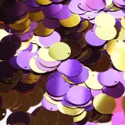 20mm Sequins Top Hole Purple Gold Shiny Metallic Reversible Made in USA