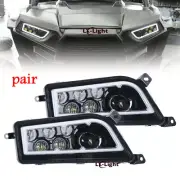 Black ATV Led Angel Headlights 2014-18 For Polaris RZR 1000 XP & Turbo RZR 900 S