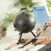 在飛比找momo購物網優惠-【YU Living 信歐傢居】北歐風鐵製BBQ迷你球狀烤爐