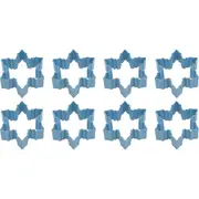 8x R&M Snowflake Cookie Cutter Polyresin Coated Steel Baking Mould 7.75cm Blue