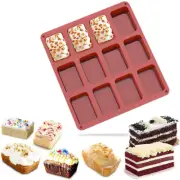 12 Cavities Non-stick Mini Brownie Pan Bread Pan Silicone Mini Loaf baking =K_
