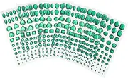 LOLIPPYY 6sheets Deep Acrylic Rhinestone Stickers Handmade Adhesive Crystal Decor for DIY Crafts Unique Geometric Shapes Easy to Use for Nail Art and Creative Projects