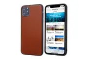 For iPhone 11 Pro Max Case Genuine Leather Durable Slim Protective Cover Brown