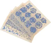 TEHAUX 4 Sheets Burnt Pottery Stickers Overglaze Decals Porcelain Glaze Decals Under Glaze for Pottery Ceramics Clay Transfers Stickers Clay Decal Decked Paper Enamel Fine