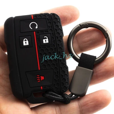 Silica Gel 4 Button Key Fob Chain Case Cover For GMC Canyon Chevrolet Colorado (for: Chevrolet)