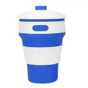 350ml Folding Portable Silicone Coffee Cup Multi-function Travel Cup (Dark Blue)