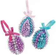 Sequin Egg Ornament Kit Easter Bunny Bead-kids craft-fun Home activities make 12