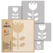 5x reusable PLASTIC Stencils / 13.4" to 3.5"/ Nursery KIDS Template / FLOWER #1
