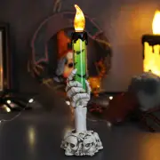 Halloween Skull Candle Holder Light Skeleton Ghost Hand Flameless Candle Lamp
