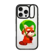 iPhone 16 Pro Impact Ring Stand Case MagSafe Compatible Red Panda with Leaf