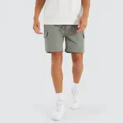 [Nena and Pasadena] S150 Slim Stretch Cargo Short Slate Grey 32