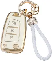 ontto TPU Car key fob cover fit for Hyundai i30 ix25 Ix35 Elantra Encino Kona Solaris Azera Veloster Accent Santa Fe Palisade key holder keychain shell keyring bag bling car styling accessories