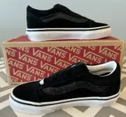 Vans Old Skool VN0A4BUUXNO1 Youth Kid's Black Glitter Side Strip Shoes Size 12.5