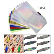 12Pcs Fishing Bait Stickers Fishing Tape Luminous Stickers Holographic for