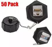 50x CAT6 Shielded RJ45 Ethernet Industrial Panel Mount Punch Down Coupler w/Cap