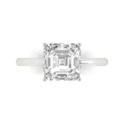 2.3ct Asscher Cut Solitaire Statement Promise Engagement Ring 14k White Gold