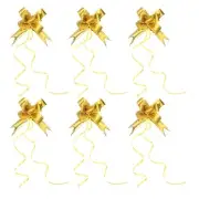 40Pcs 2.2" Iridescent Pull Bows Present Wrapping String Bows Ribbon Gold Tone