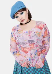 [NGOrder] Plus Sweet Kitty Mesh Top