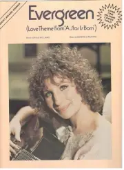 BARBRA STREISAND "EVERGREEN" SHEET MUSIC-A STAR IS BORN-PIANO/VOCAL/GUITAR-NEW!!