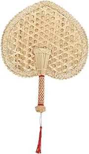 EPIGEIST Handheld Woven Fan Elegant Summer Fan for Camping Weddings Outdoor Events Sturdy Design with Decorative String