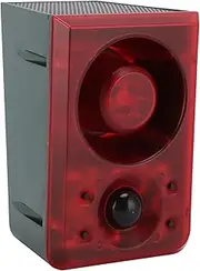 Solar Sound & Light Alarm, Motion Sensor Dog Barking Security Siren, Security Strobe Light Alarm with Remote Controller for Yard, Coop, Villa, Farm, Barn