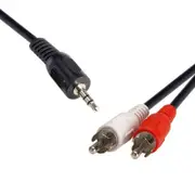 [QK-8057] 2m 3.5mm Stereo Plug to 2 x RCA Plug - Black