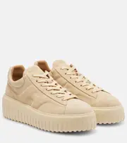 [Hogan] Hogan H-Stripes suede platform sneakers AU 11 beige